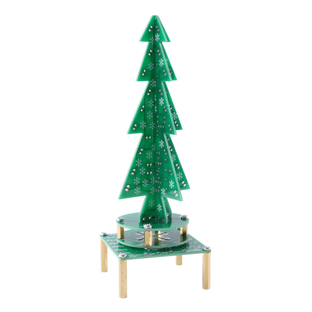 Electronic Christmas Tree Colorful LED Automatic Rotating Music Tree Assembly Kit DIY Teaching Set