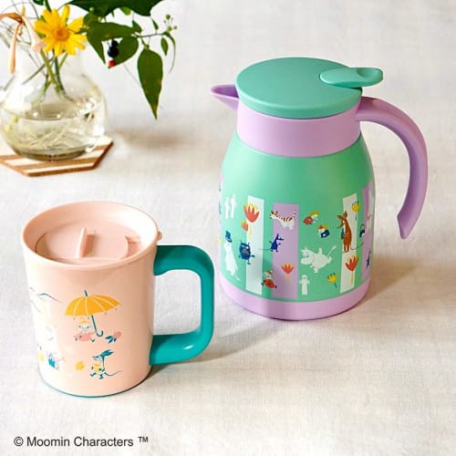 Skater Thermal/Cold Vacuum Dual Structure Stainless Steel Tabletop Pot Wide Mouth Pitcher Thermos 600ml Moomin Color VSP6-A