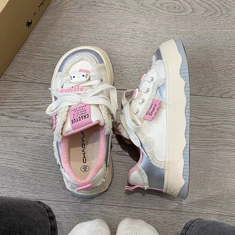 Национальный нишевый оригинальный котик Китти обувь с большой головой женская обувь новая весенне-осенняя платформа универсальная детская