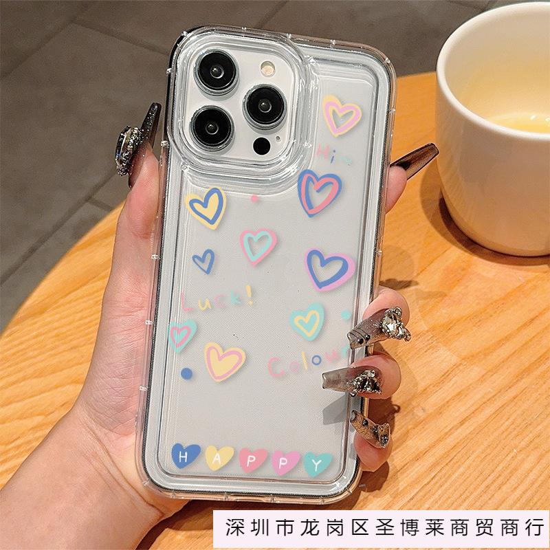 Полноэкранная цветная любовь подходит для iPhone15Pro Чехол для iPhone 14/13 противоударный 12/11 простой XR/XS