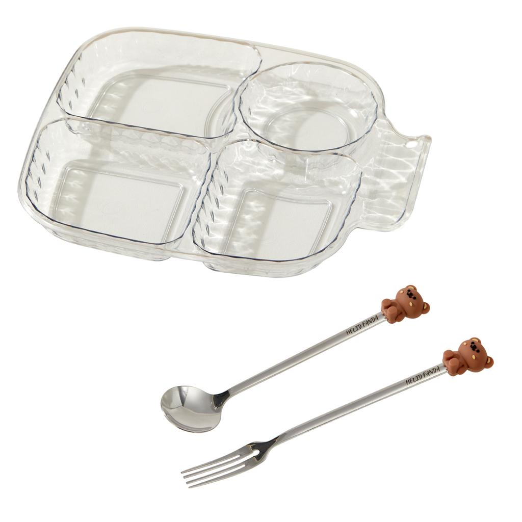 Квадратная пластиковая тарелка с разделителями для порционного управления едой, складная салатная тарелка, 4 отделения, для сжигания жира