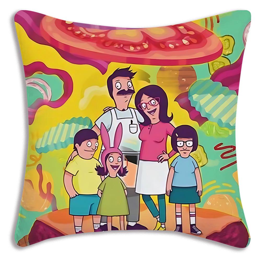 Мультяшные наволочки B-Bobs B-Burgers Мультяшные декоративные чехлы для дивана Домашние двухсторонние чехлы для подушек Короткий плюш Милые чехлы для подушек