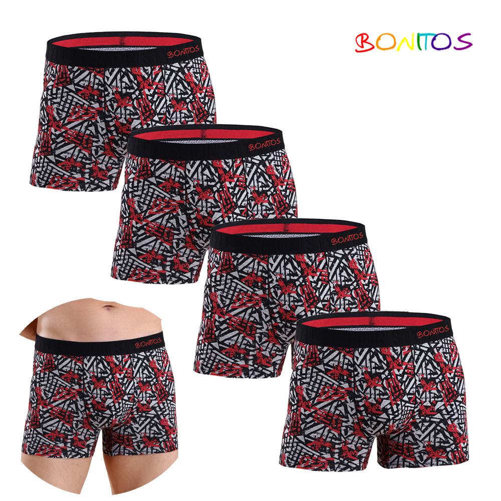 BONITOS 4 шт. сексуальные мужские трусы с принтом боксеры для мужчин хлопковые трусы слипы мужское нижнее белье