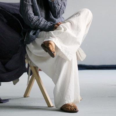 Женские осенние брюки с широкими штанинами, эластичной талией, женская одежда, свободные, винтажные, однотонные брюки
