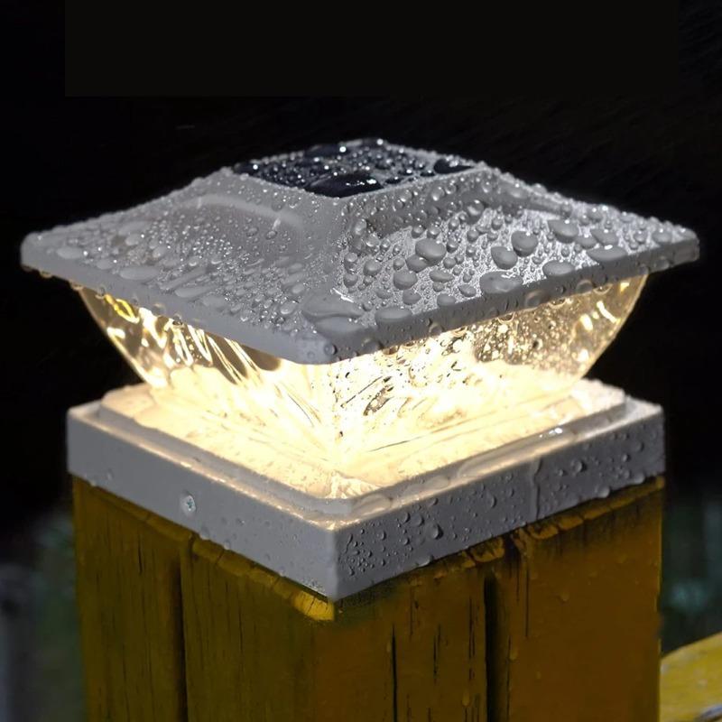 Уличные солнечные фонари для столбов, палубные фонари на солнечных батареях для столбов в садовом декоре, 2-режимный яркий солнечный фонарь для столбов