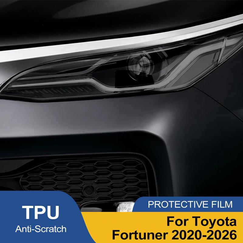 Для Toyota Fortuner 2020-2026 Дымчато-черная Заранее вырезанная Защитная пленка для фар автомобиля Антицарапина Высокоглянцевая Автомобильная виниловая пленка