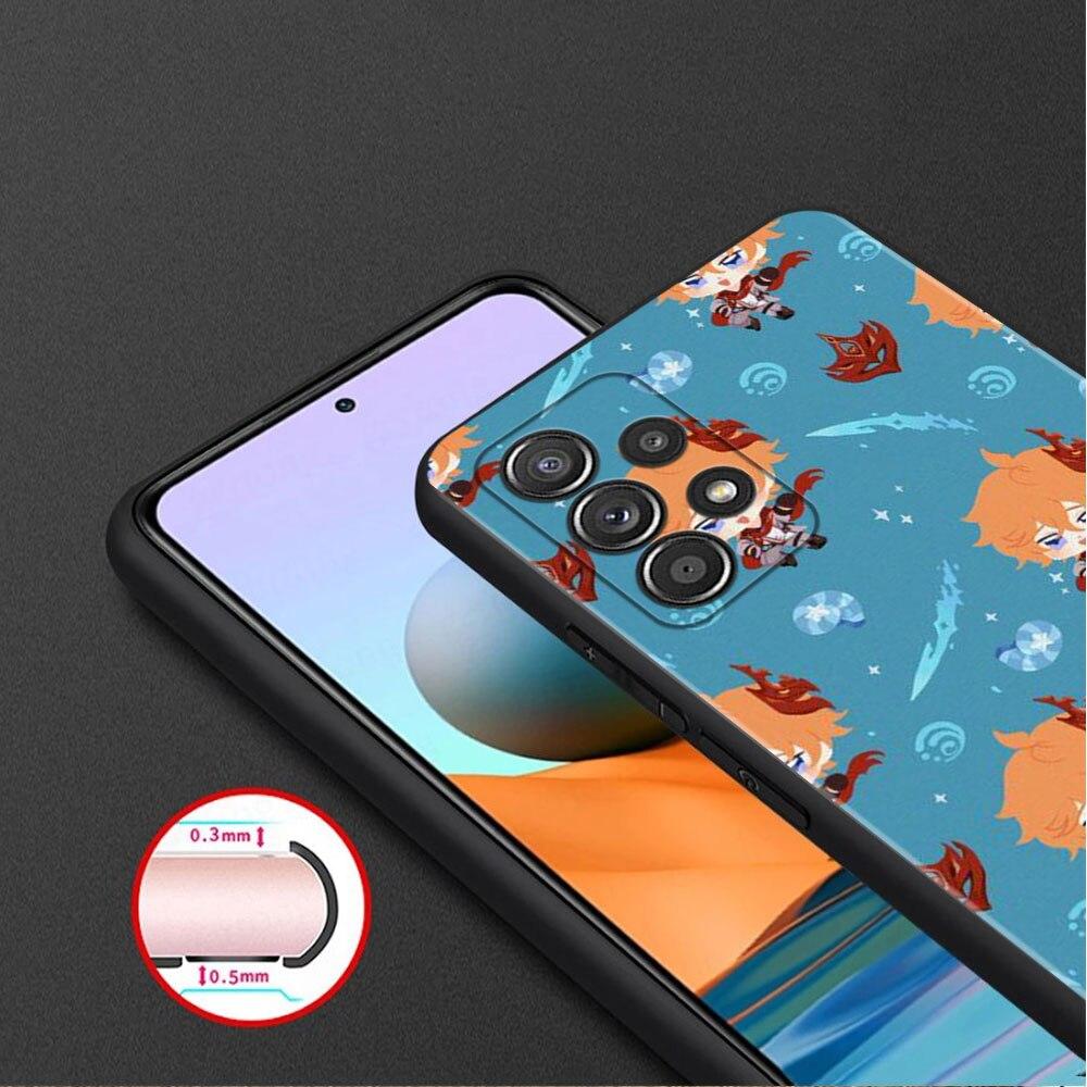 Чехол-капа для Samsung Galaxy A12 A52 A51 A72 A02s A32 4G A71 A31 A41 A21s A13 A73 A23 A53 A33 A03s A22 Genshin Impact Case