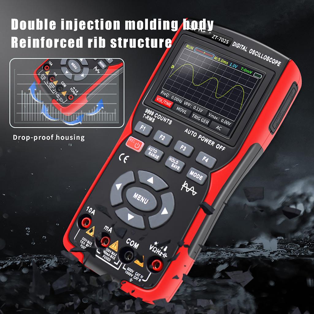 Digital Oscilloscope Multimeter 48MSaCelsiuss Sampling Rate 10Mhz Bandwidth  9 Counts True   2.8inch   Color Display Multimetro