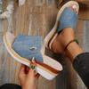 2024 Summer New Plus Size 43 Women'S Shoes Foreign Trade Slippers Woman Slippers Wedge Heel Thick Sole Lightweight Casual Shoes