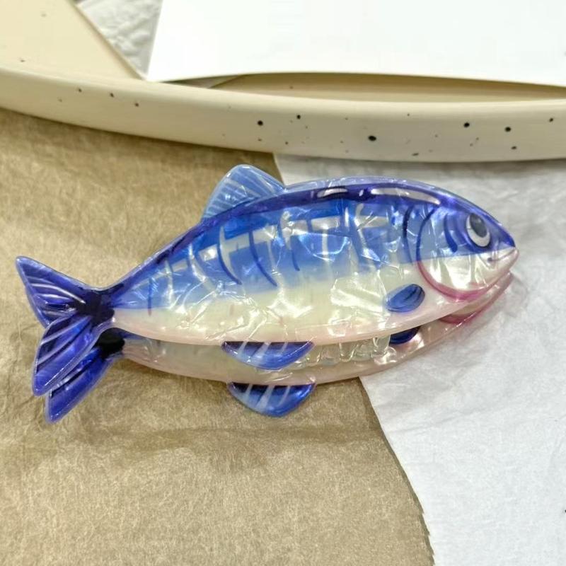 Стильная акриловая заколка для волос в форме рыбы для женщин, реалистичный дизайн морского существа, аксессуар для волос для вечеринок и повседневного использования