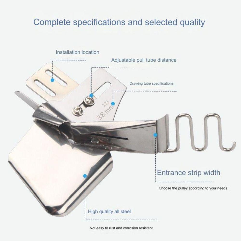 Industrial Sewing Machine Hemming Device Double Folding Four Fold Pull Tube Durable Bias Binding