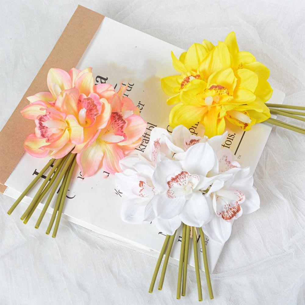 Реалистичные искусственные цветы цимбидиума 6 головок искусственный цветок домашний декор для гостиной