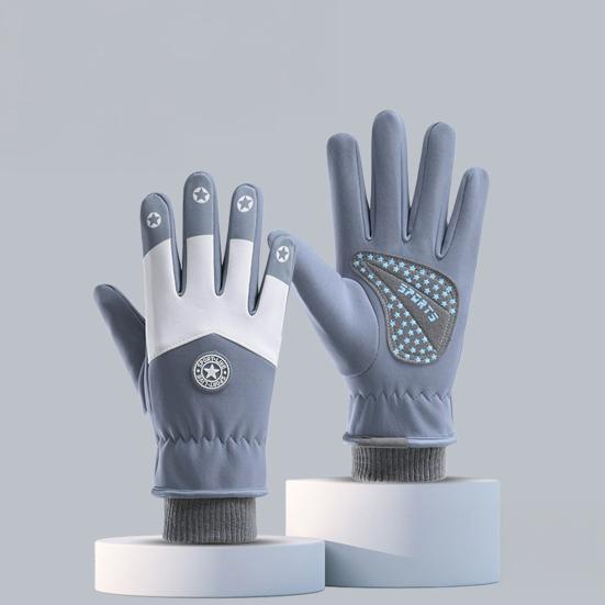 Детские лыжные перчатки Водонепроницаемые с флисовой подкладкой Зимние перчатки Теплые Ветрозащитные перчатки с нескользящими ладонями для мальчиков девочек Лыжи Сноуборд Велоспорт