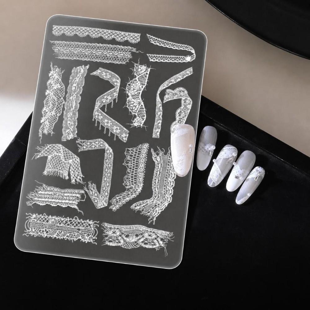 Hollow Floral Nail Art Printing Template Lace Ribbon DIY Manicure Stencils Nail Art Supplies