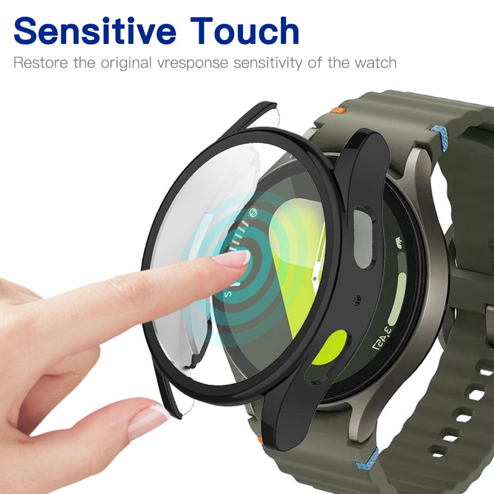 Full Coverage Silicone Case For Samsung Galaxy Watch 7 40mm 44mm Shockproof Scratch Resistant Bumper Screen Protector Accessory