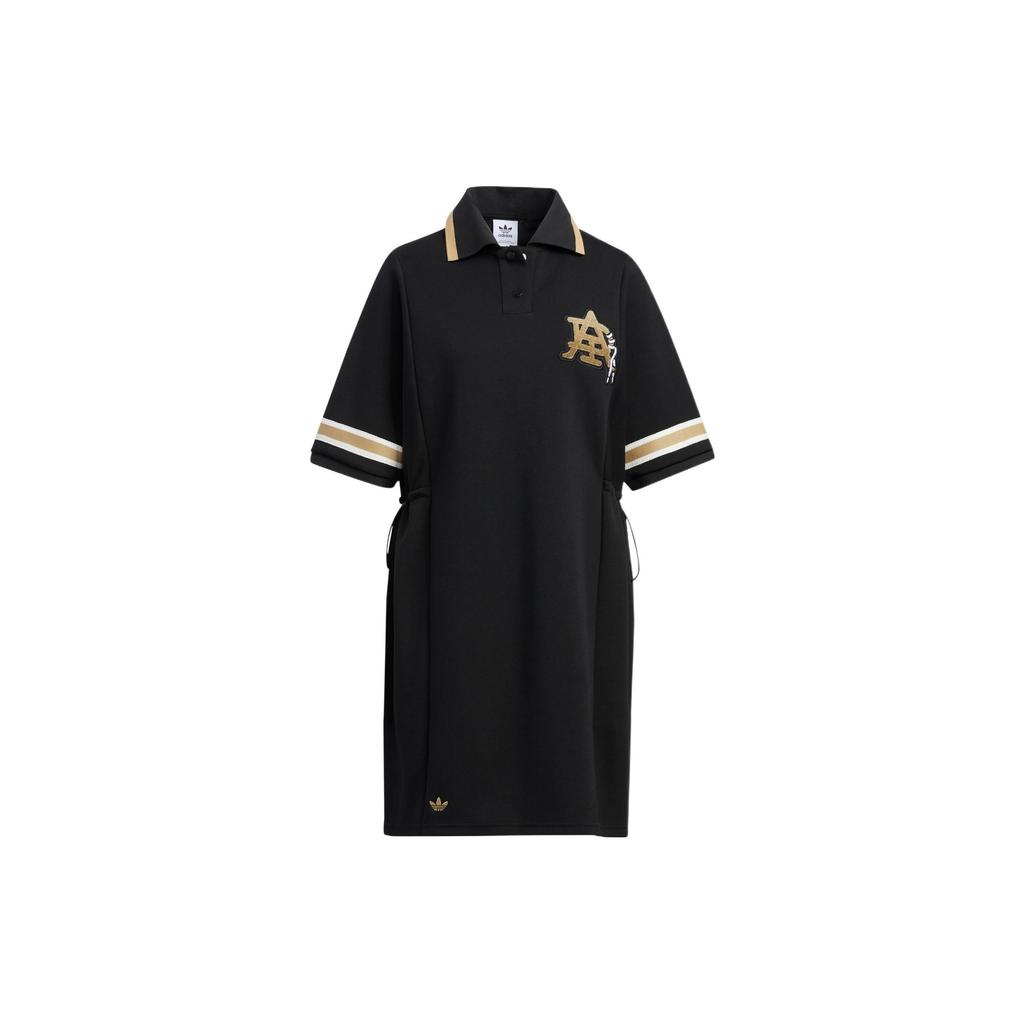 adidas Платье Originals Mc Polo с полосками и воротником, женское платье черного цвета HS1929