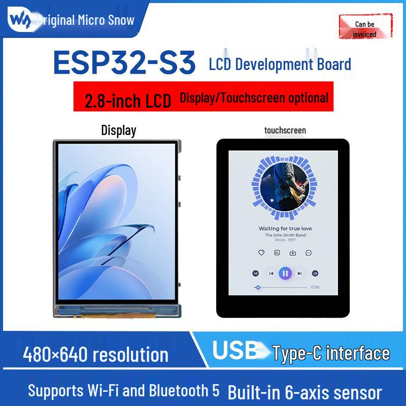 ESP32-S3 2.8" Capacitive Touch Development Board, 480x640, Dual-Core, WiFi & Bluetooth.