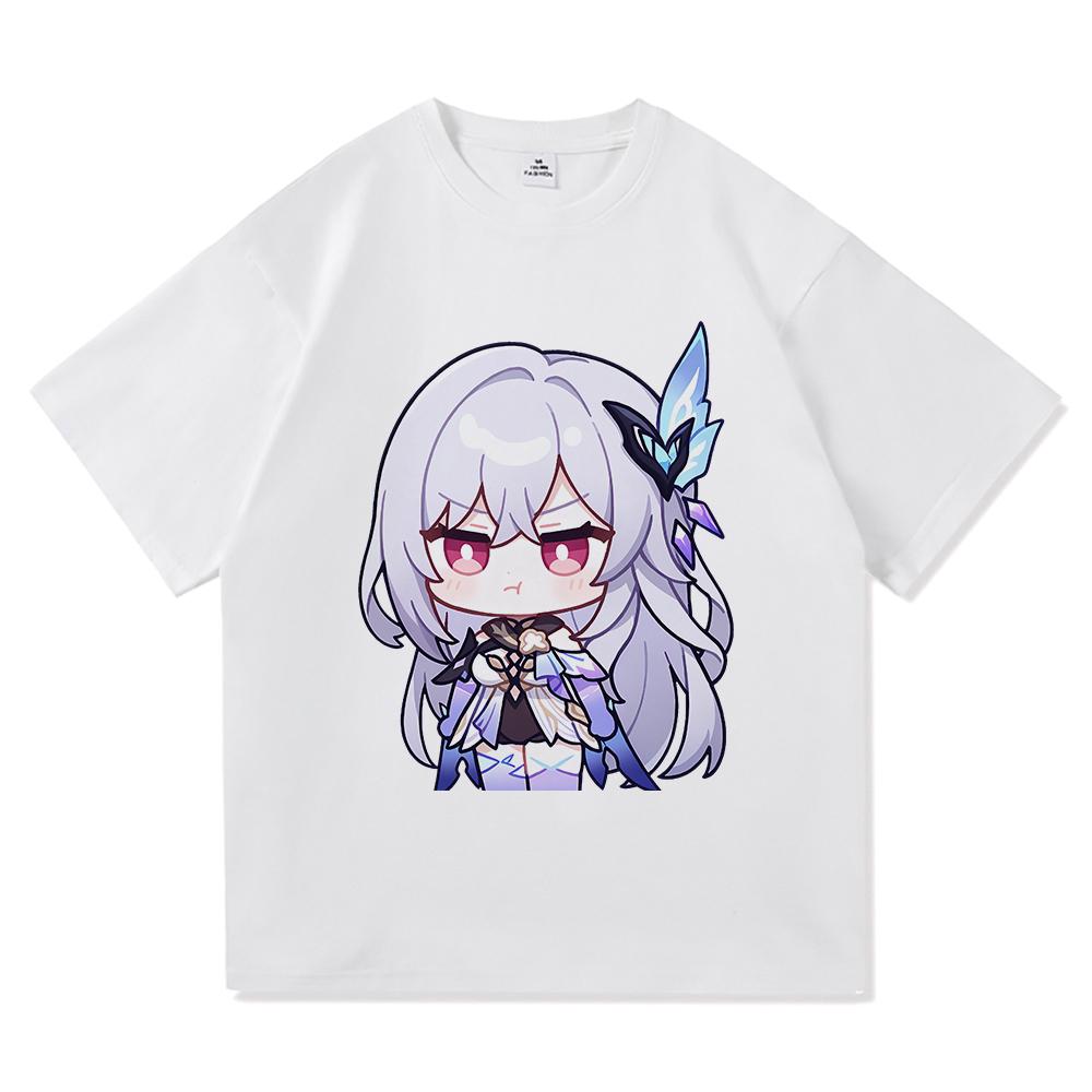 Футболка Genshin Impact Skirk Горячая Мода Мужская/Женская Эстетичная Смешная Милая Графическая Футболка Высокого Качества Повседневные Хлопковые Футболки