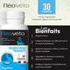 Néovéto DIGESTION TRANSIT, actifs agréés par les services vétérinaires, fabriqué en France