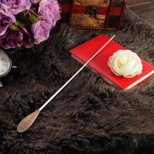 Conductor's Baton, Music Baton, Pearwood + Fiberglass, with Conducting Handle, Uniform Weight, for Orchestra, Choir, and Symphony Orchestra Performanc