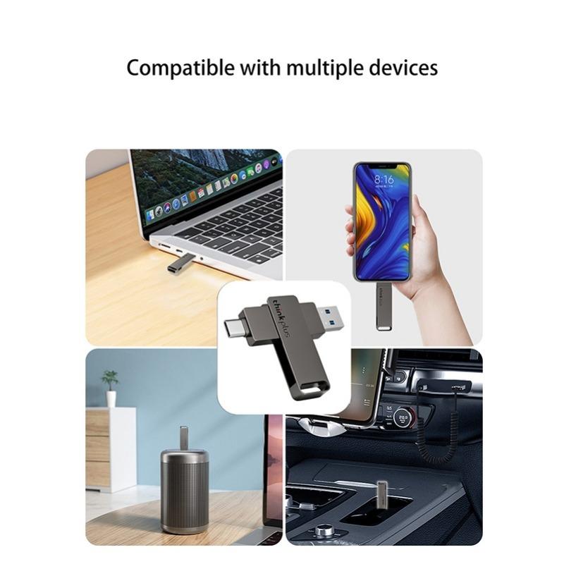 Флэш-накопитель Lenovo-USB Type-C Dual USB A Plus USB C OTG для Android-смартфонов, планшетов и ноутбуков 2-в-1 MU110