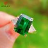 New Luxury Vintage Green Shaped  Princess Square Rings Women With Brilliant Green Zircon Stone Aesthetic Female Accessories Fashion Jewelry