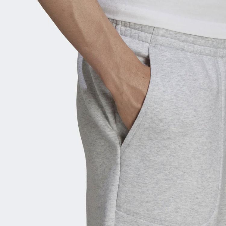 Adidas Embroidered Logo Solid Color Mid Rise Loose Fit Fleece Lined Cuffed Pants Knitted Sweatpants Men's Gray (Unisex) Knitted Sweatpants