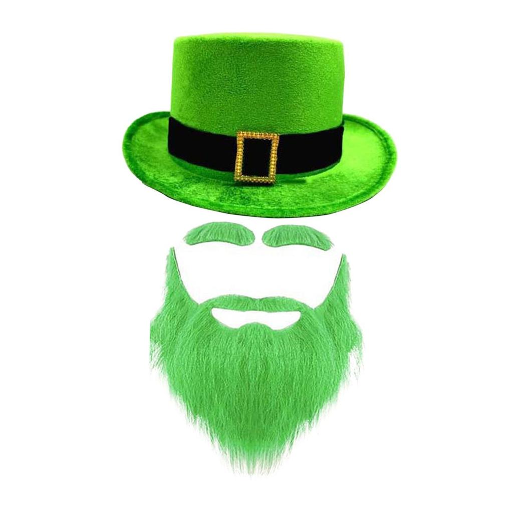 ST. Patrick's Day Hat Creative Top Hat ST Patrick's Day Hat with Beard for Party