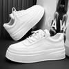 Sneakers Casual Men Designer White Shoes Fashion Secondary Leather Cowhide Breathable Height Increased Flat Platform Board Shoes