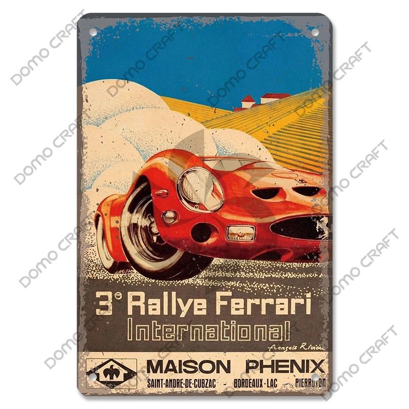 Racing Car Plaque Metal Tin Sign F1 Racetrack Vintage Poster Wall Art Decor for Garage Racing Club Home Wall Decoration