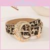 Современный принт леопарда ремень с металлической пряжкой в виде волны для женских повседневных нарядов