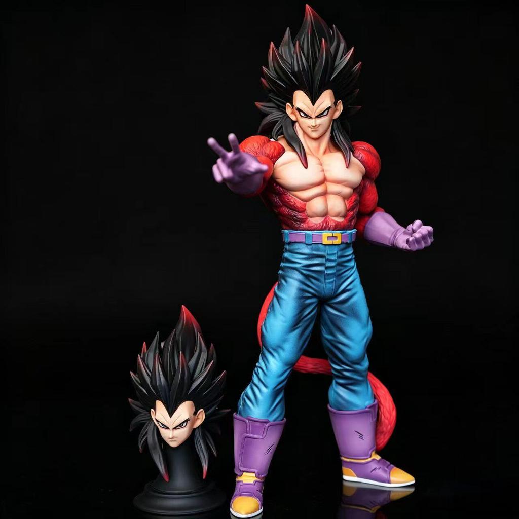 31cm Anime Dragon Ball Super Saiyan 4 Vegeta Action Figure Double-Headed Statue Model Toy Kit Pvc Collection Ornament Fan Gift