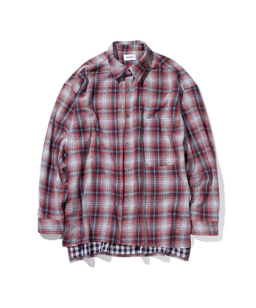 MASSNOUN Multi-Mix Check Shirt Msist002-Rd