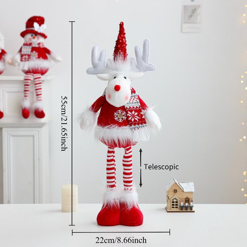 1PC Christmas Retractable Decorative Ornament, Sequin Hat Santa Snowman Elk Home Window Holiday Decorative Ornament