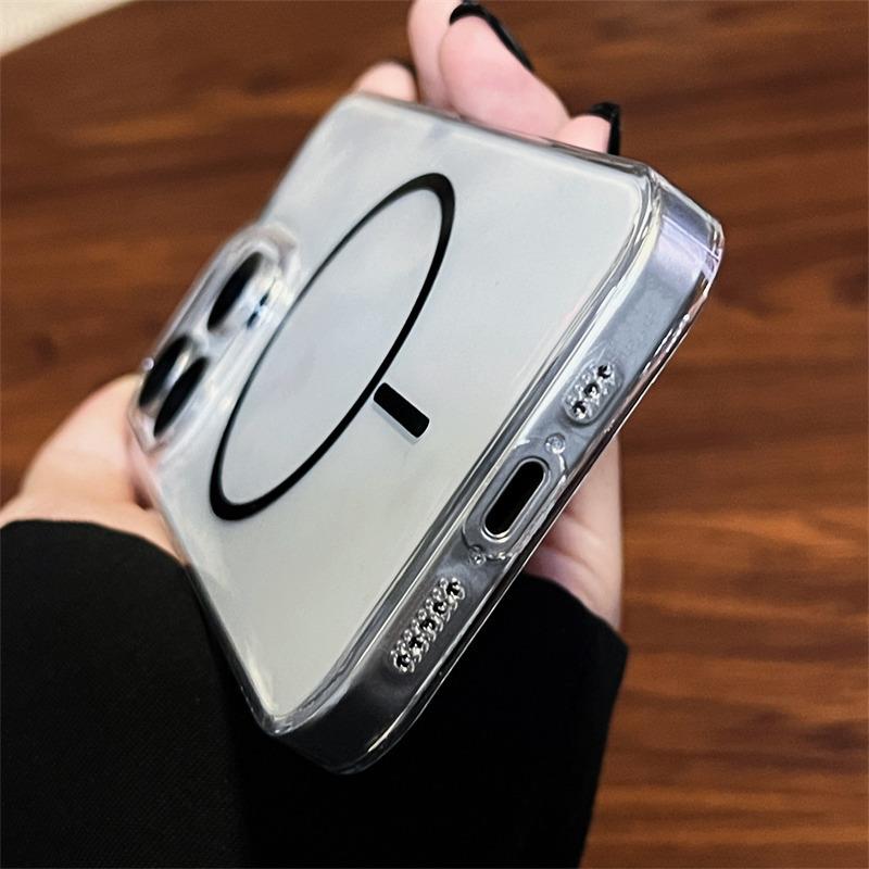 Ультратонкий прозрачный магнитный чехол HD для iPhone 16/15/14 Plus/13/12 Pro Max | Беспроводная зарядка MagSafe и противоударный защитный чехол