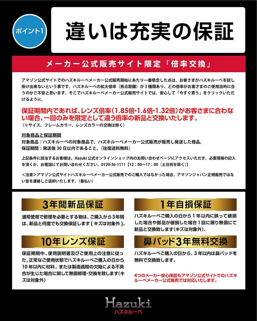 Hazuki Hazuki Loupe Direct Store Official Store Limited Magnification Exchange Guarantee Large Clear Lens Titanium Color Hazuki Magnifying Glass Loupe