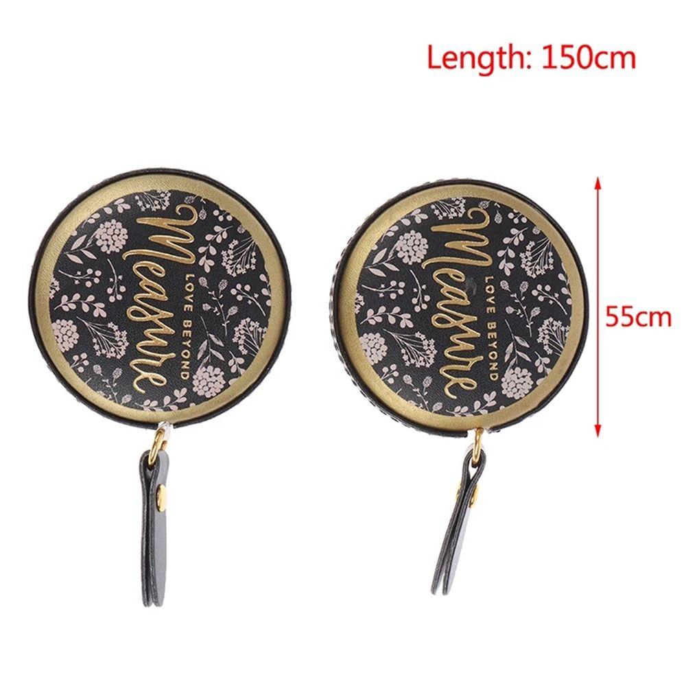 Portable Retro 1.5m Measure Ruler Mini PU Leather Tape Measure Centimeter Inch Roll Tape