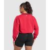 Gymshark Gains Washed Loopback Crew Neck Conditioning Red Sets Red B3b8o Rb20