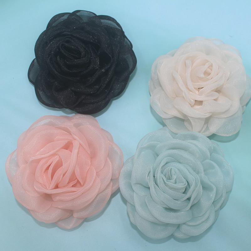 Fabric Camellia Flower Brooches For Women Clothing Jewelry Party Accessories