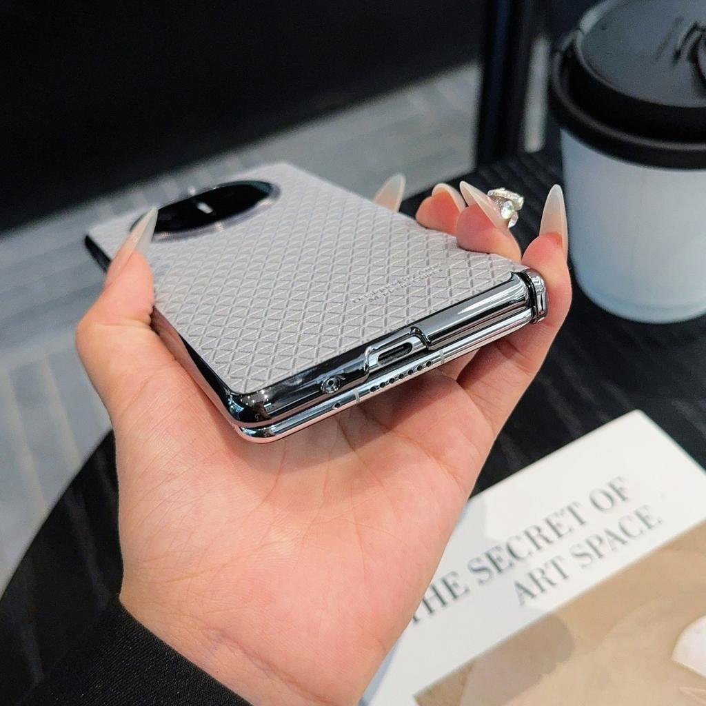 Чехол для Huawei Mate X7/X6/X5/X3 Кубический Центральная Ось Роскошная PU Кожа Магнитная Беспроводная Зарядка Защитная Задняя Крышка Оболочка
