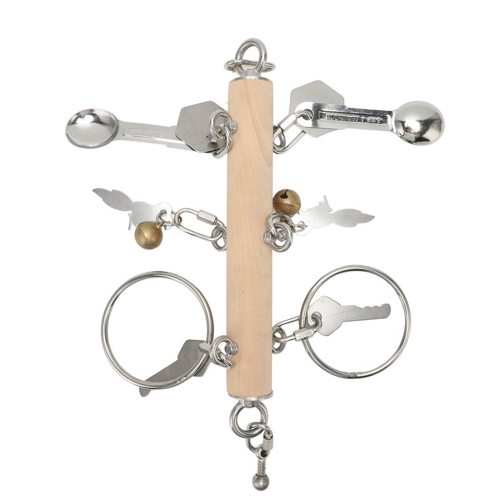 Игрушки для попугаев из нержавеющей стали 304, развивающие интеллект, жевательная игрушка, четкий звук, попугаи, ключи