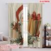 2pcs,2D Plane Printing Contemporary Curtains Vintage Santa Claus Polyester Fabric (without Rod) Outdoor Decorations for Bedroom,