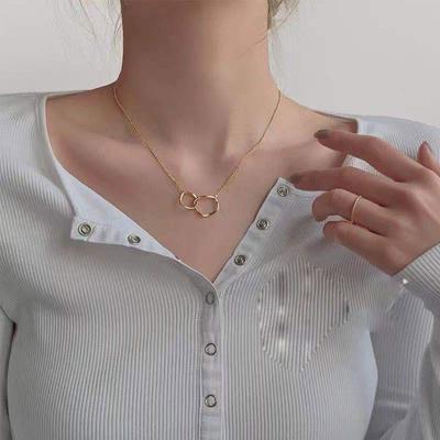 Кольцо с подвеской «Холодный ветер», ожерелье из титановой стали, женский, модный нишевый дизайн, простая темпераментная цепочка на ключицу