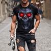 Scary Skull Men's T-Shirt 3D Printing Skull Graphic T-Shirt Men's Oversized Short Sleeve Punk Top T-Shirt Men's Death Costume