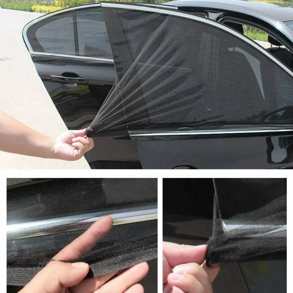 2/4pcs Car Window Shade Breathable UV Protective Universal Insulated Screen Window Sunscreen Anti-mosquito Car Window Sunshade