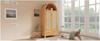 Wardrobe 181x78x45 cm with Rattan Weaving, Oak Look, Semicircular Shelf, 2 Doors with Magnetic Closure, 2 Drawers, Clothes Rail and Anti-Tip Device