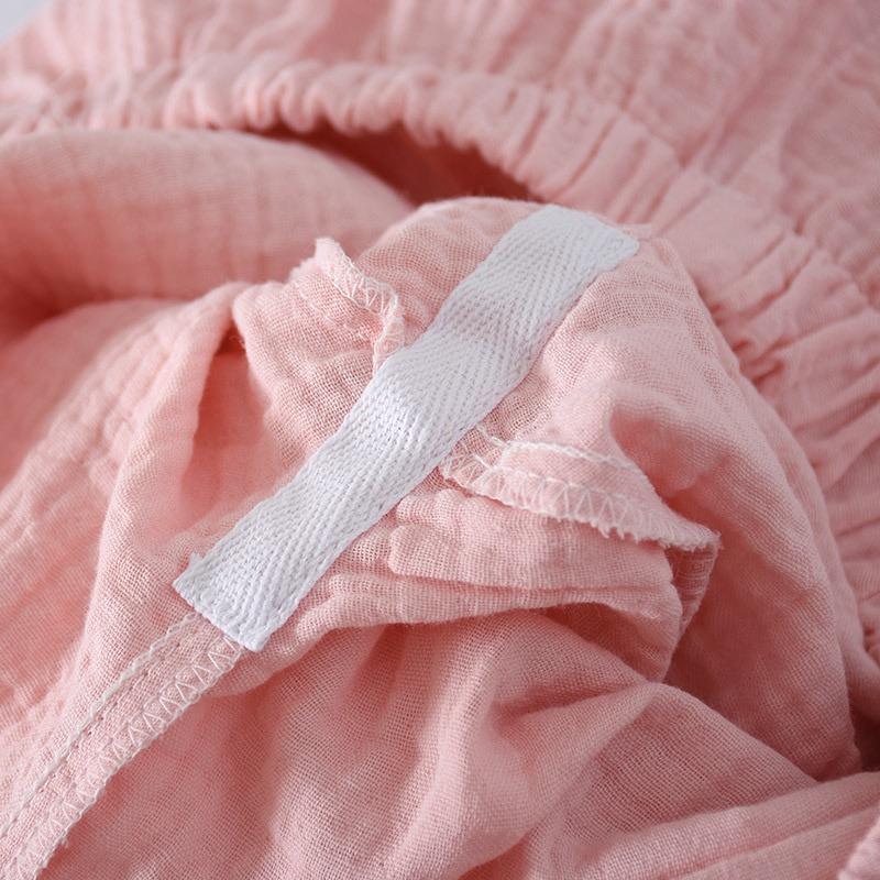 Autumn and Winter Women's Pajamas 2-Piece Set 100% Crepe Cotton Ladies Lace-Trimmed Sleepwear Pajamas Long-Sleeved Trousers Set