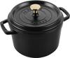 Staub Cocottes Round Black Large Two Hand Enamel Pot IH Compatible Japanese STAUB Cast Iron Grand Cocottes Round Black "Grand 20cm" [Authorized