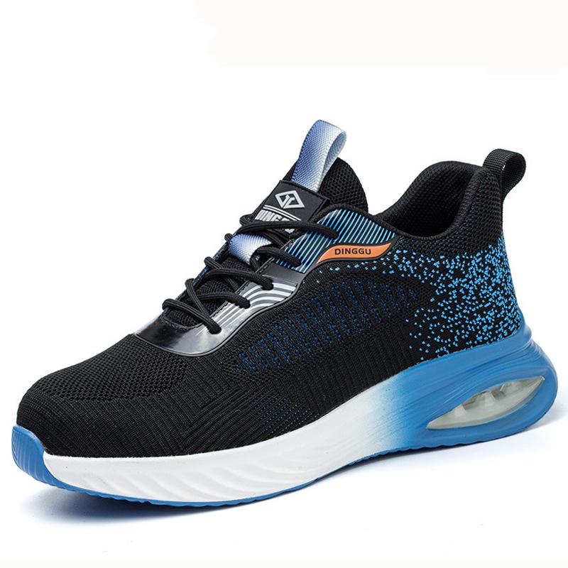 Fashion Safety Shoes Men Puncture-Proof Work Sneakers Men Air Cushion Protective Shoes Breathable Non-Slip Work Shoes Security