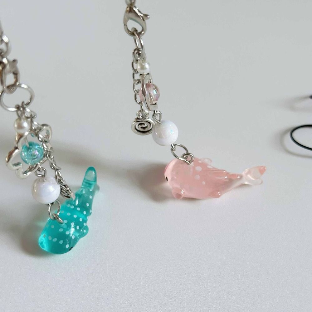 Marine Animal Phone Chain Beaded Phone Lanyard Sweet Girl Cellphone Strap Bag Keychain